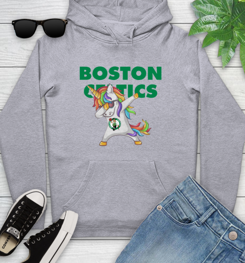 Boston Celtics NBA Basketball Funny Unicorn Dabbing Sports Youth Hoodie 6