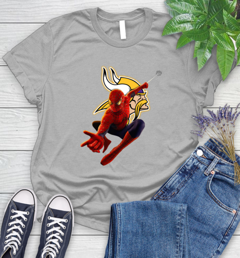 NFL Spider Man Avengers Endgame Football Minnesota Vikings Women's T-Shirt 5
