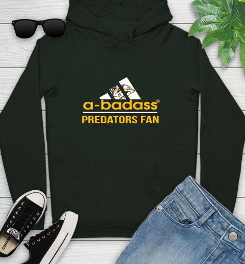 NHL A Badass Nashville Predators Fan Adidas Hockey Sports Youth Hoodie 14