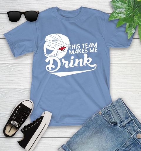 New Jersey Devils NHL Hockey This Team Makes Me Drink Adoring Fan Youth T-Shirt 15