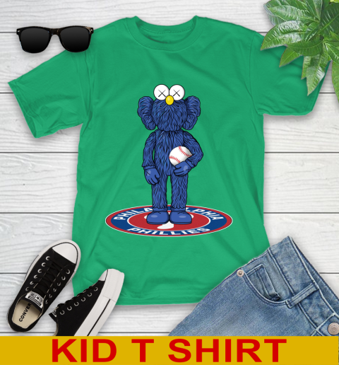 MLB Baseball Philadelphia Phillies Kaws Bff Blue Figure Shirt Youth T-Shirt 7 MLB Baseball Philadelphia Phillies Kaws Bff Blue Figure Shirt Youth T-Shirt - Image 7