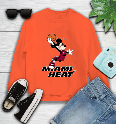 NBA Basketball Miami Heat Cheerful Mickey Mouse Shirt Sweatshirt 4
