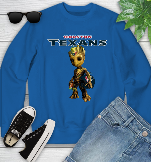 Houston Texans NFL Football Groot Marvel Guardians Of The Galaxy Youth Sweatshirt 8