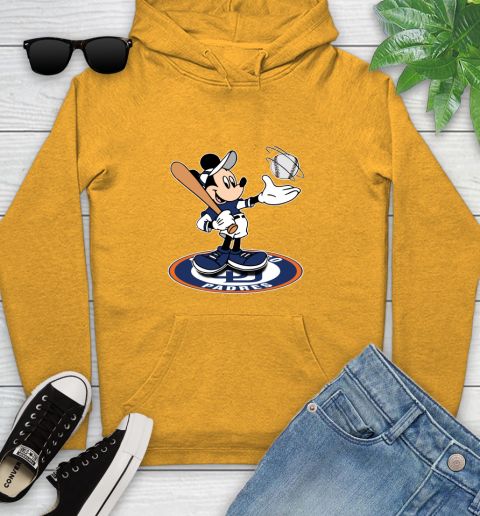 MLB Baseball San Diego Padres Cheerful Mickey Disney Shirt Youth Hoodie 3