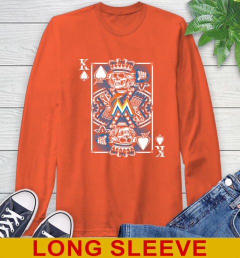 Miami Marlins MLB Baseball The King Of Spades Death Cards Shirt Long Sleeve T-Shirt 4