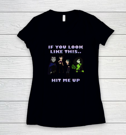 If You Look Like This Hit Me Up Goth Girl Women's V-Neck T-Shirt