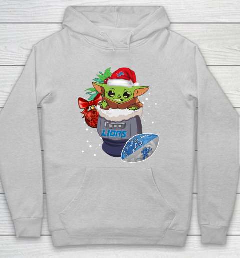 Detroit Lions Christmas Baby Yoda Star Wars Funny Happy NFL Hoodie 6