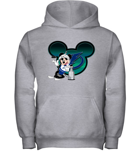 NHL Tampa Bay Lightning Stanley Cup Mickey Mouse Disney Hockey T Shirt B0n2wxmy2YY youth hoodie 43 95 151514 front sport grey