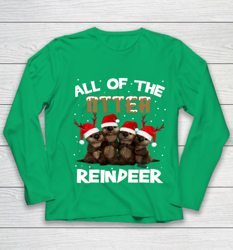 All Of Otter Reindeer Christmas Pajamas Tshirt Xmas Youth Long Sleeve 4