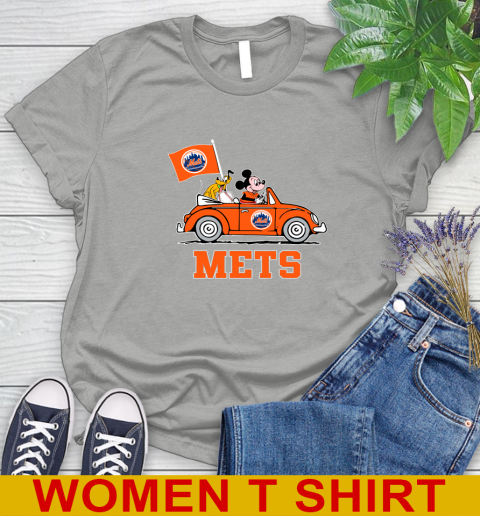 MLB Baseball New York Mets Pluto Mickey Driving Disney Shirt Women's T-Shirt 11
