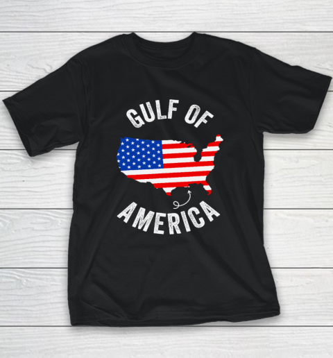 Gulf of USA America Funny Gulf of Mexico USA Flag Map July 4th Youth T-Shirt