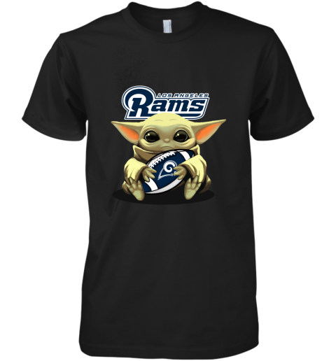 Baby Yoda Loves The Los Angeles Rám Star Wars NFL Premium Men's T-Shirt