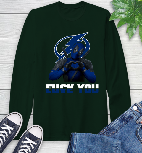 NHL Tampa Bay Lightning Deadpool Love You Fuck You Hockey Sports Long Sleeve T-Shirt 7
