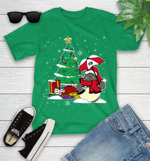 Columbus Blue Jackets NHL Hockey Cute Tonari No Totoro Christmas Sports Youth T-Shirt 8