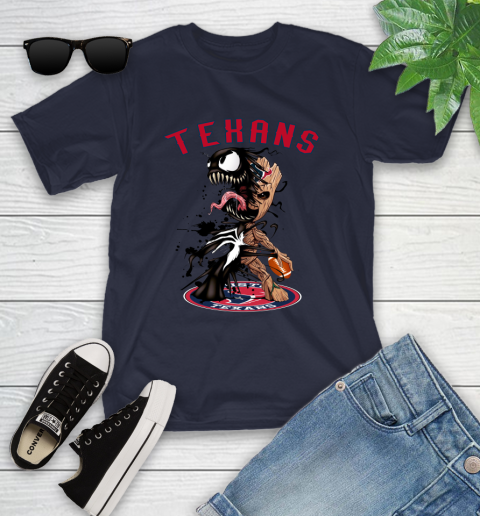 NFL Houston Texans Football Venom Groot Guardians Of The Galaxy Youth T-Shirt 3