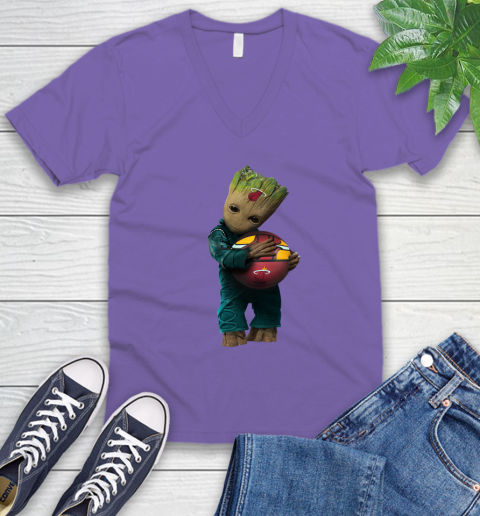 NBA Groot Guardians Of The Galaxy Basketball Sports Miami Heat V-Neck T-Shirt 10