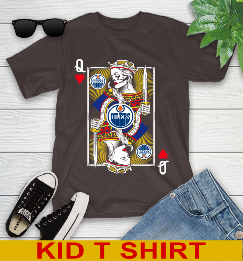 NHL Hockey Edmonton Oilers The Queen Of Hearts Card Shirt Youth T-Shirt 6