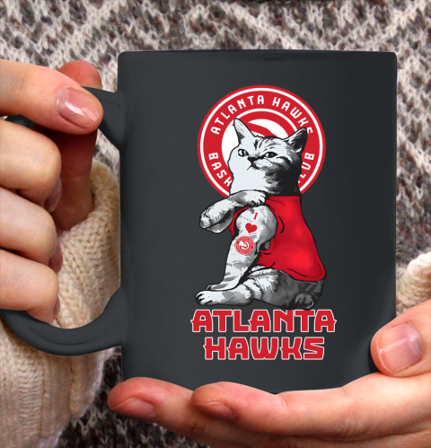 NBA Basketball My Cat Loves Atlanta Hawks Ceramic Mug 11oz 2