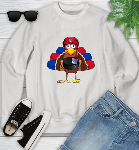 New York Rangers Turkey Thanksgiving Day Youth Sweatshirt