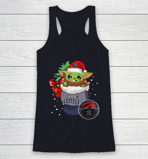Toronto Raptors Christmas Baby Yoda Star Wars Funny Happy NBA Racerback Tank 8