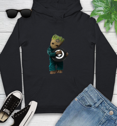 NHL Groot Guardians Of The Galaxy Hockey Sports Winnipeg Jets Youth Hoodie 2