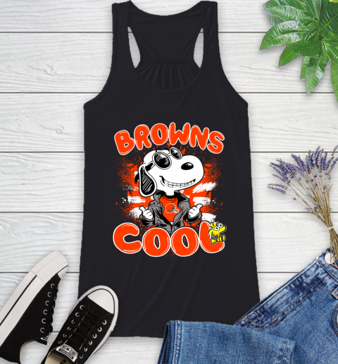 NFL Football Cleveland Browns Cool Snoopy Shirt Racerback Tank
