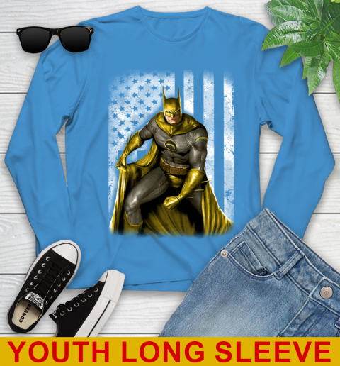 Los Angeles Chargers NFL Football Batman DC American Flag Shirt Youth Long Sleeve 8