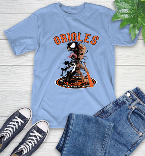 MLB Baltimore Orioles Baseball Venom Groot Guardians Of The Galaxy T-Shirt 11