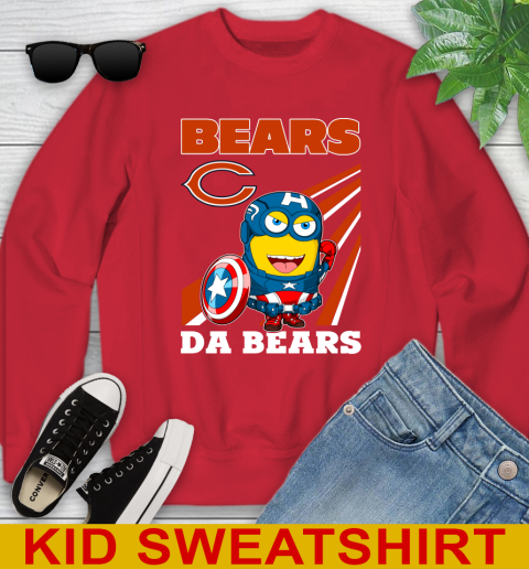 NFL Football Chicago Bears Captain America Marvel Avengers Minion Shirt Youth Sweatshirt 7