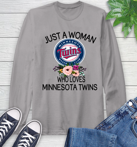 MLB Just A Woman Who Loves Minnesota Twins Baseball Sports Long Sleeve T-Shirt 4