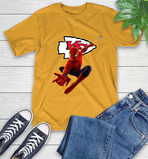 NFL Spider Man Avengers Endgame Football Kansas City Chiefs T-Shirt 3