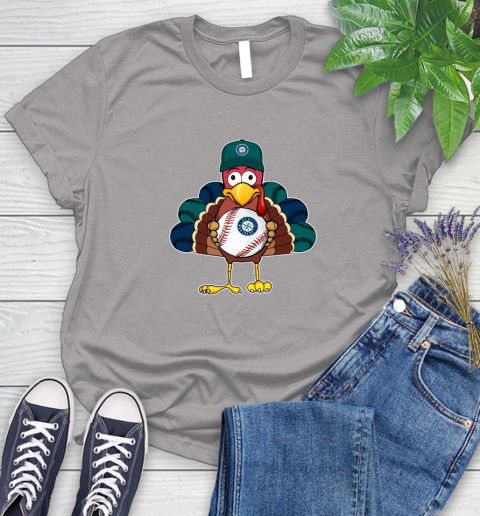 Seattle Mariners Turkey thanksgiving Women's T-Shirt 5