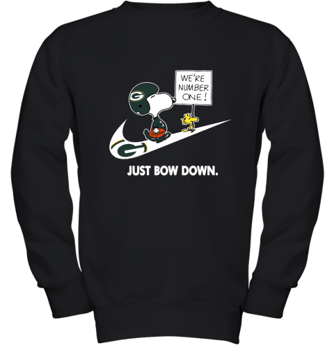 Green Bay Packers Are Number One – Just Bow Down Snoopy Youth Sweatshirt