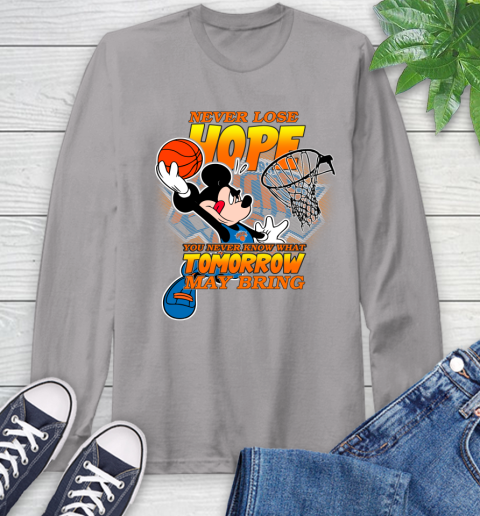 New York Knicks NBA Basketball Mickey Disney Never Lose Hope Long Sleeve T-Shirt 6