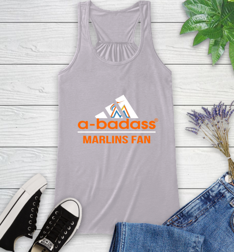 MLB A Badass Miami Marlins Fan Adidas Baseball Sports Racerback Tank 4
