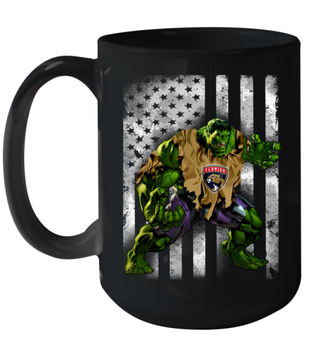 Florida Panthers Hulk Marvel Avengers NHL Hockey American Flag Ceramic Mug 15oz