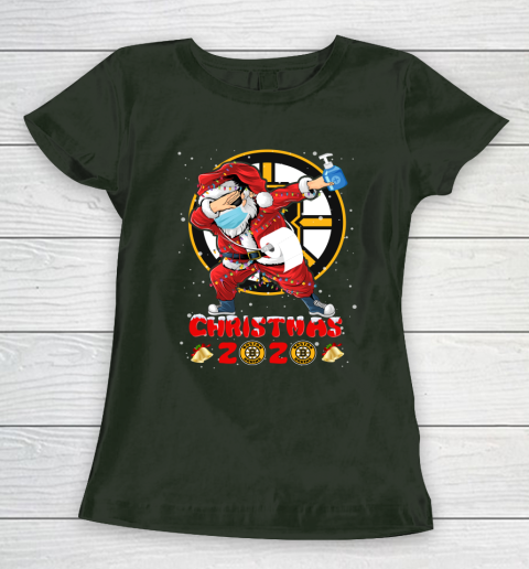 Boston Bruins Funny Santa Claus Dabbing Christmas 2020 NHL Women's T-Shirt 4