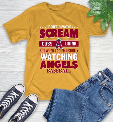 Los Angeles Angels MLB I Scream Cuss Drink When I'm Watching My Team T-Shirt 2