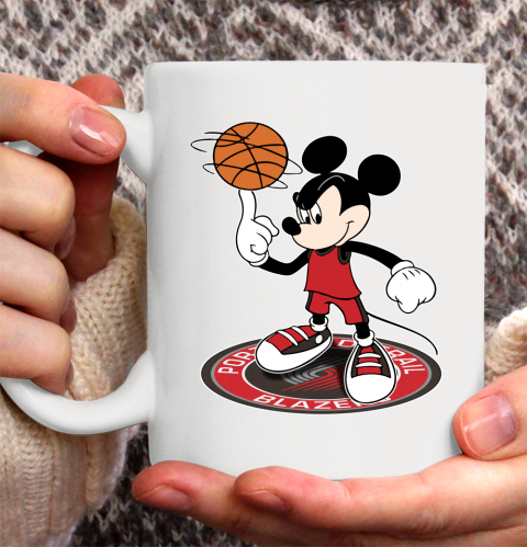 NBA Basketball Portland Trail Blazers Cheerful Mickey Disney Shirt Ceramic Mug 15oz 2
