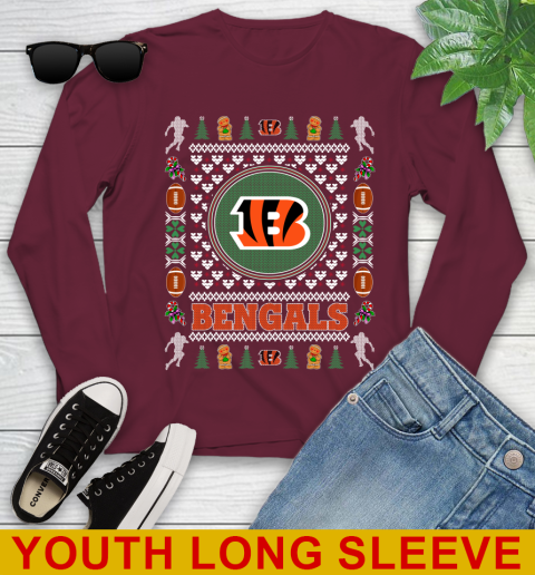 Cincinnati Bengals Merry Christmas NFL Football Loyal Fan Youth Long Sleeve 6