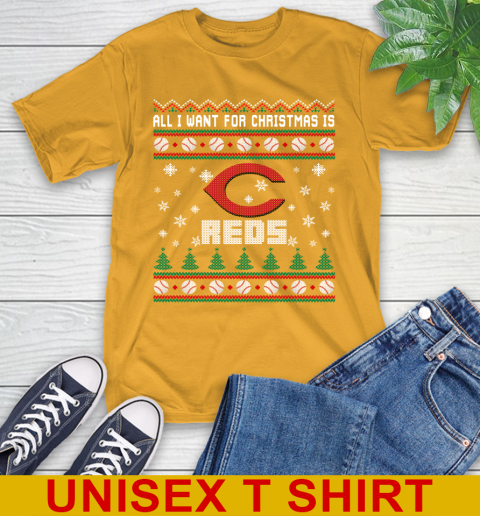 MLB All I Want For Christmas Is Cincinnati Reds Baseball Sports 2