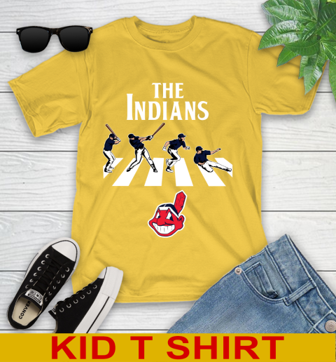 MLB Baseball Cleveland Indians The Beatles Rock Band Shirt Youth T-Shirt 9