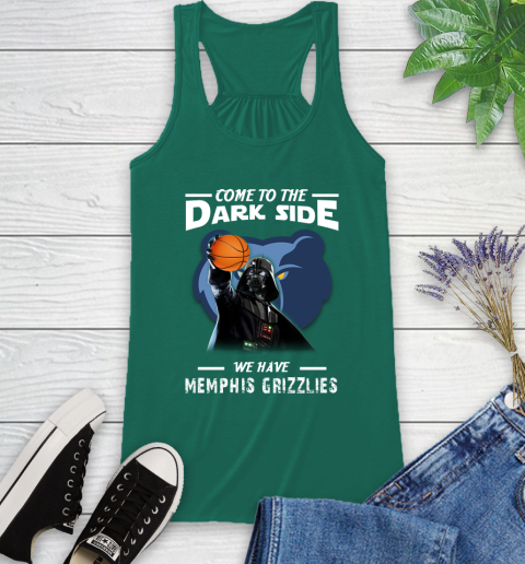 NBA Come To The Dark Side We Have Memphis Grizzlies Star Wars Darth Vader Basketball Racerback Tank 6