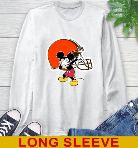 Cleveland Browns NFL Football Dabbing Mickey Disney Sports Long Sleeve T-Shirt