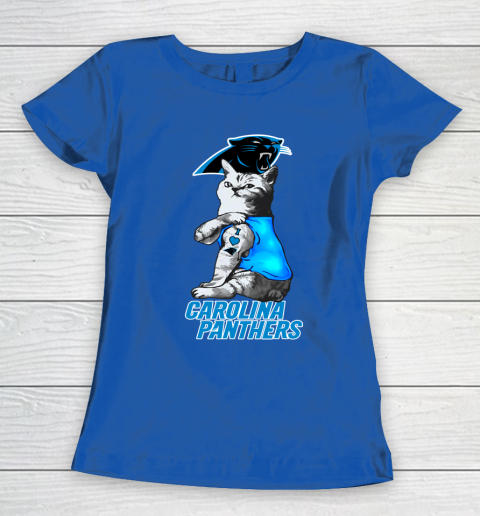 NFL Football My Cat Loves Carolina Panthers Women's T-Shirt 8