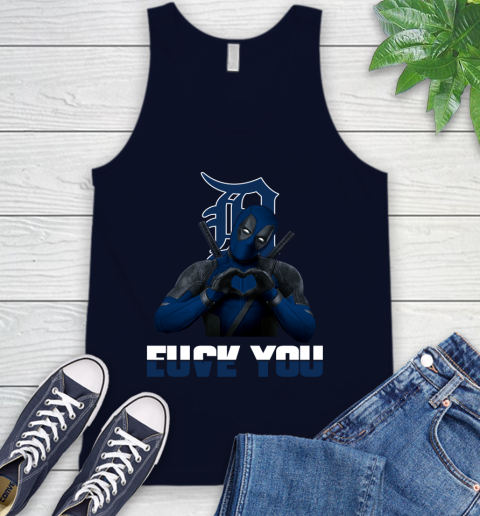 MLB Detroit Tigers Deadpool Love You Fuck You Baseball Sports Tank Top 2