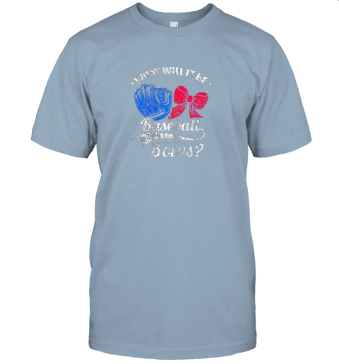 yhtn baseball or bows gender reveal pregnancy distressed jersey t shirt 60 front light blue