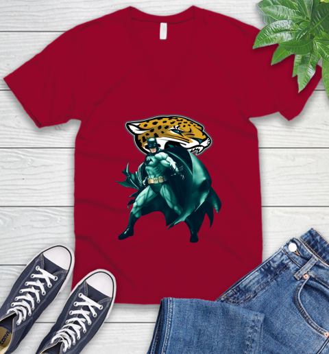 NFL Batman Football Sports Jacksonville Jaguars V-Neck T-Shirt 8