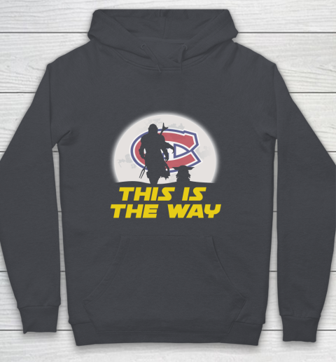Montreal Canadiens NHL Ice Hockey Star Wars Yoda And Mandalorian This Is The Way Youth Hoodie 5