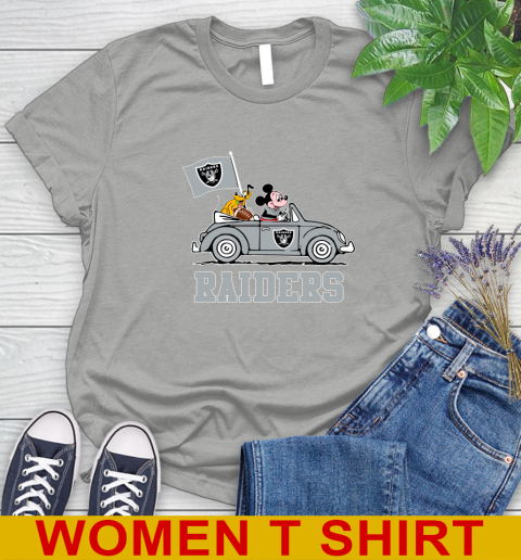 NFL Football Oakland Raiders Pluto Mickey Driving Disney Shirt Women's T-Shirt 11